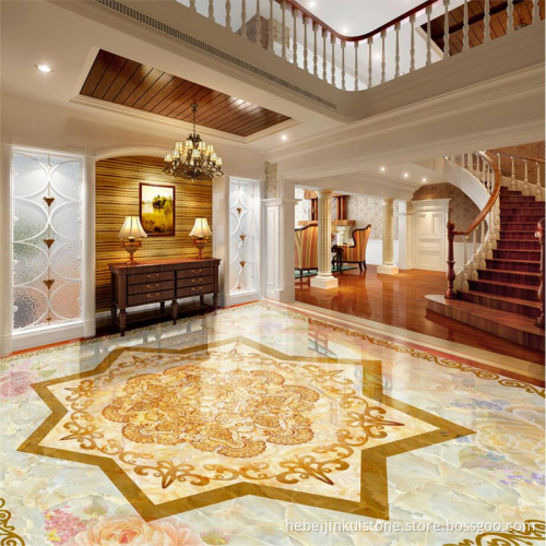 JK Luxury Italian Marble Inlay Flooring Design